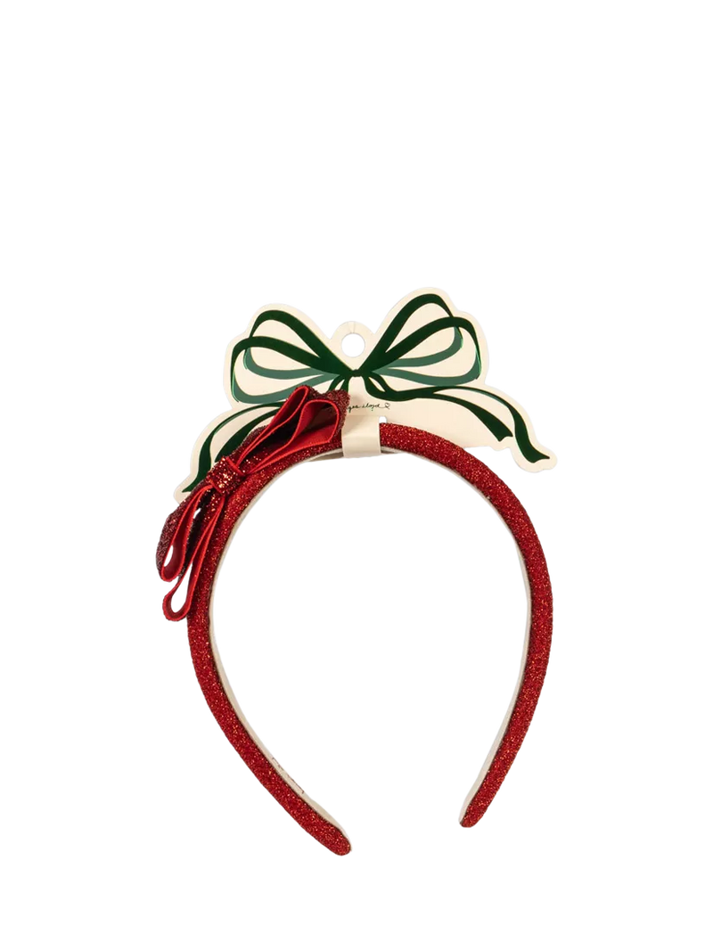 Konges Sløjd kids velvet bow hairband red, UK version