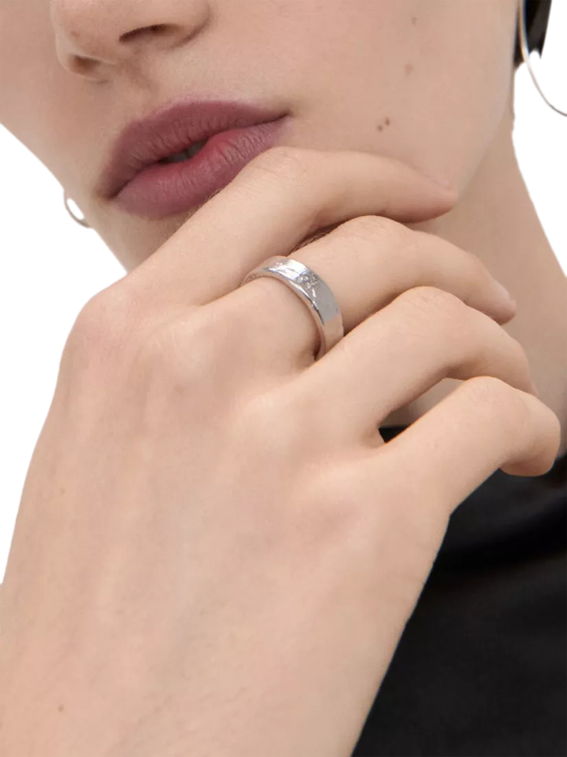 Ottoman Hands Dela adjustable band ring silver, UK version