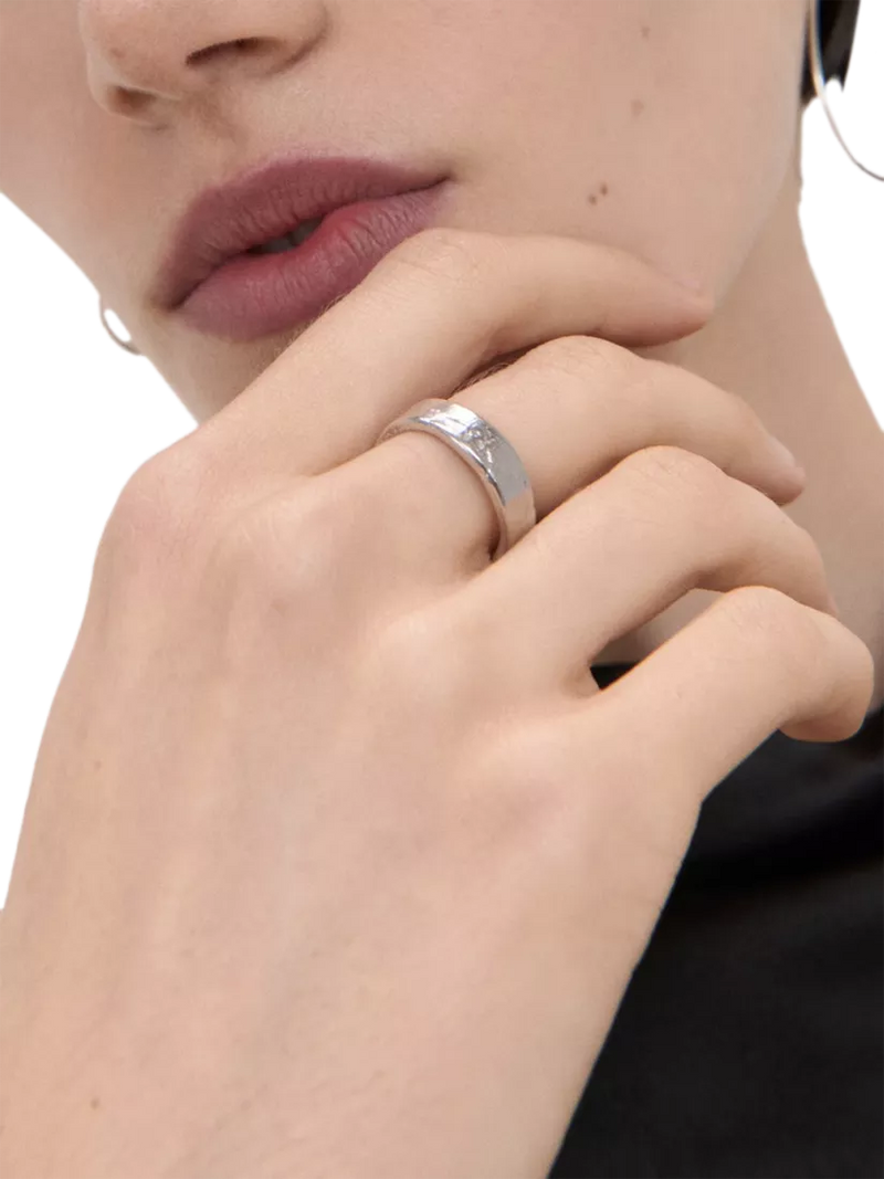 Ottoman Hands Dela adjustable band ring silver, UK version