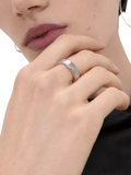 Ottoman Hands Dela adjustable band ring silver, UK version
