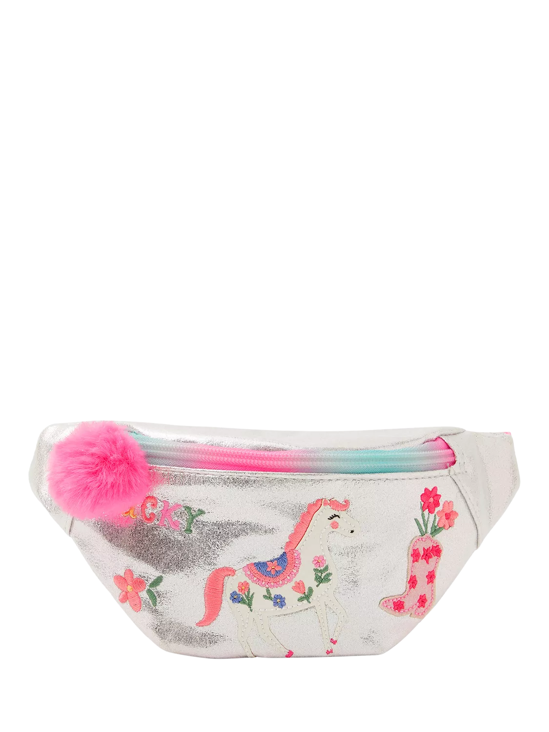 Angels by Accessorize kids metallic silver belt bag - British product