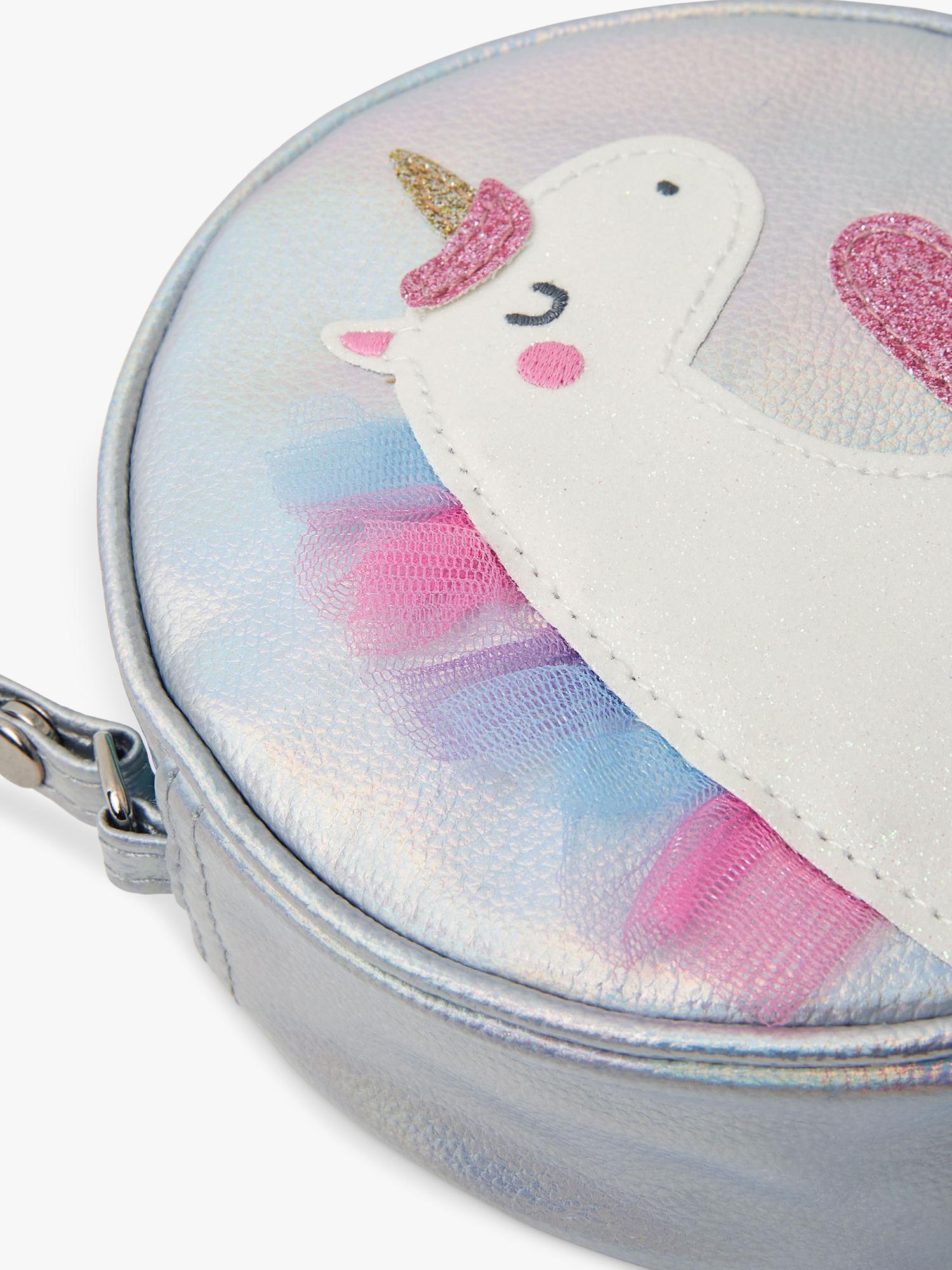 Angels by Accessorize unicorn crossbody bag metallic round (British brand)