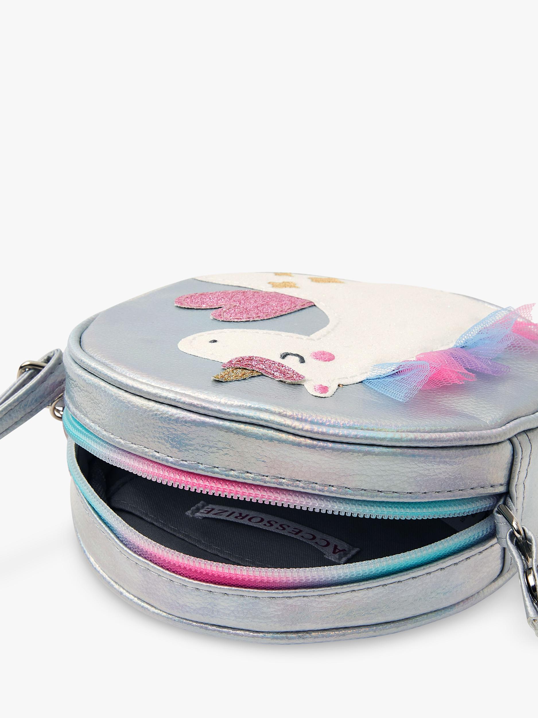 Angels by Accessorize unicorn crossbody bag metallic round (British brand)
