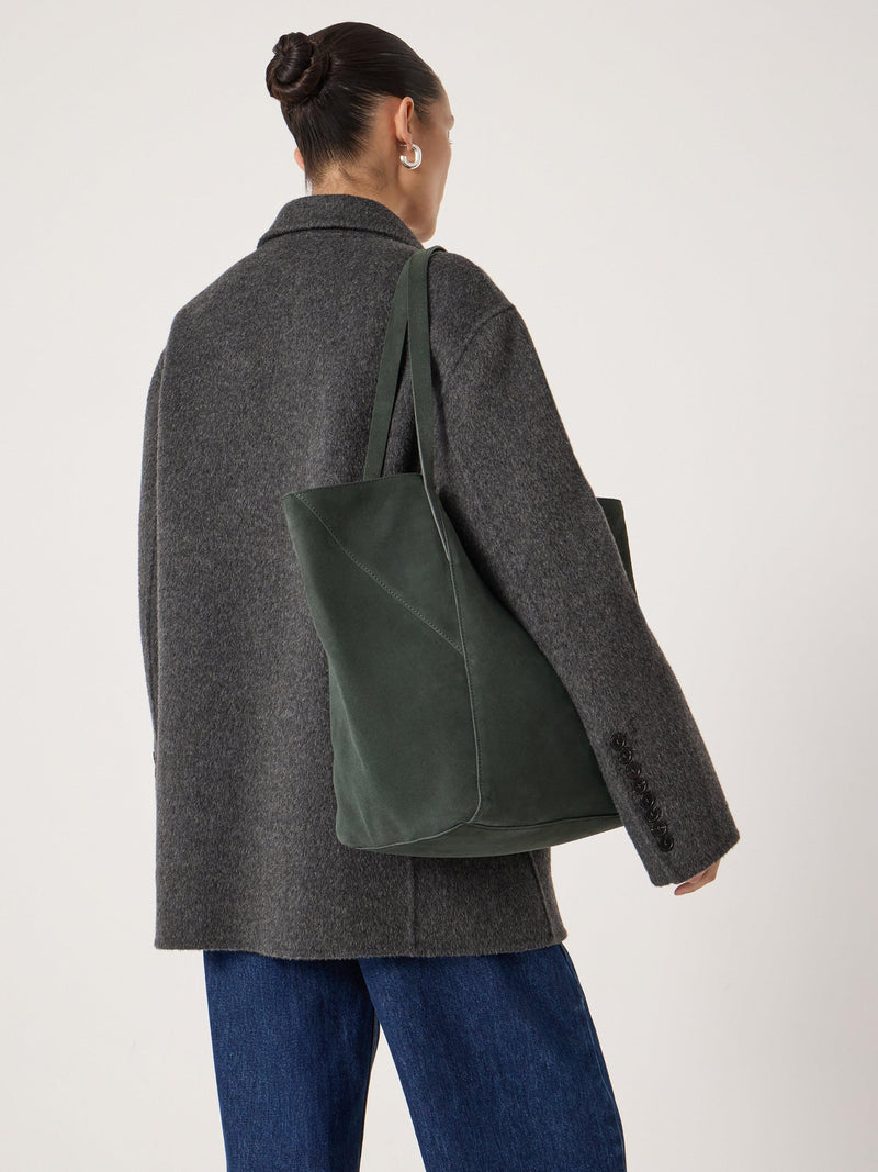HUSH Saffie pure suede tote bag, imported from the UK