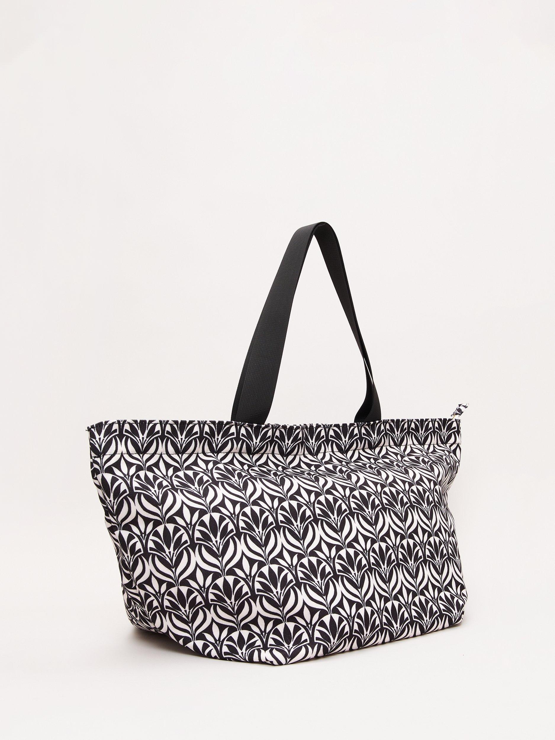 Phase Eight geometric beach bag black multi, imported from the UK