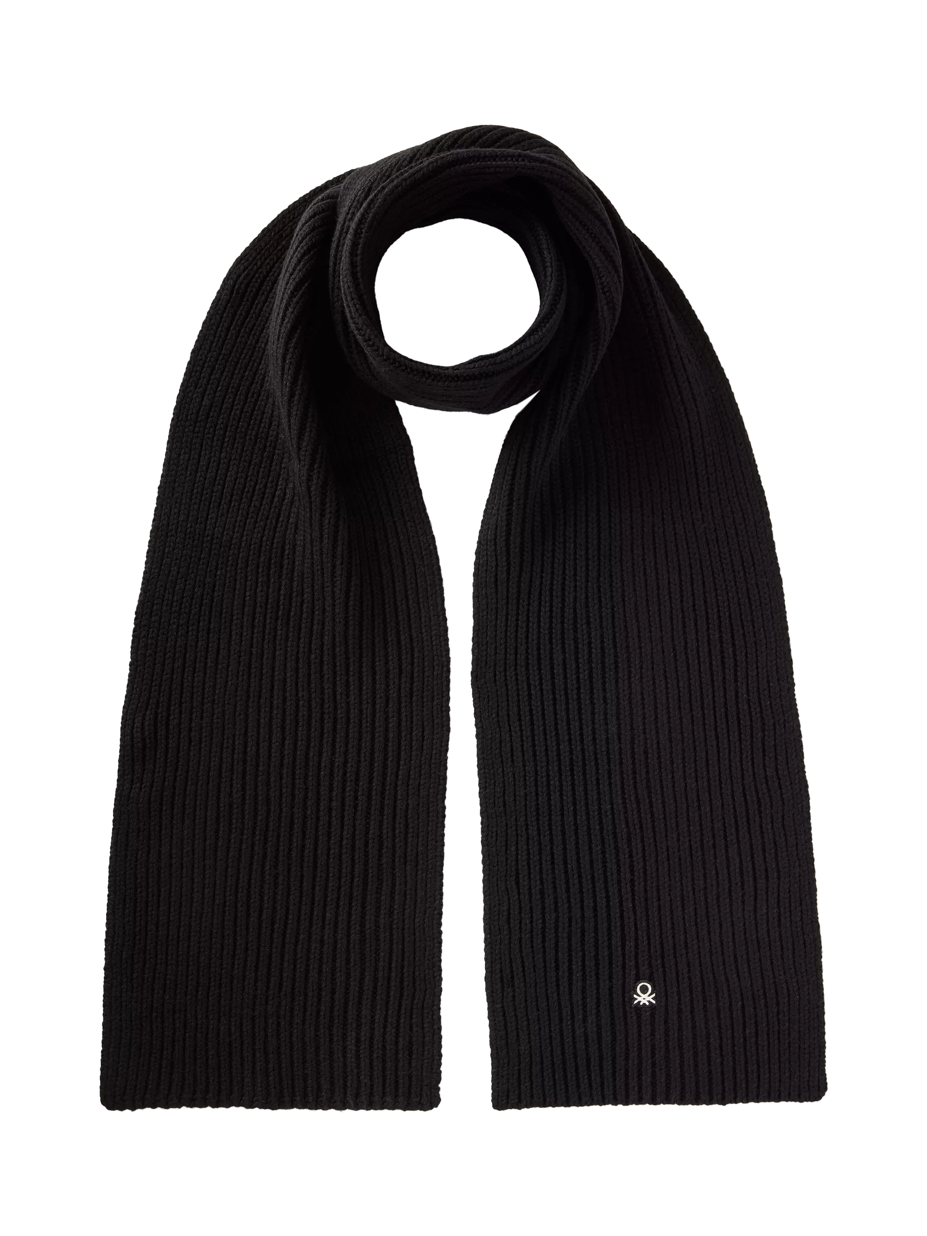 Benetton wool blend scarf black - British product