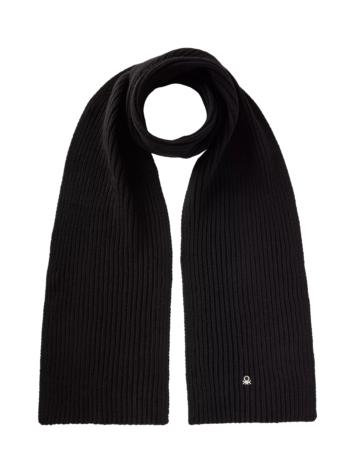 Benetton wool blend scarf black - British product