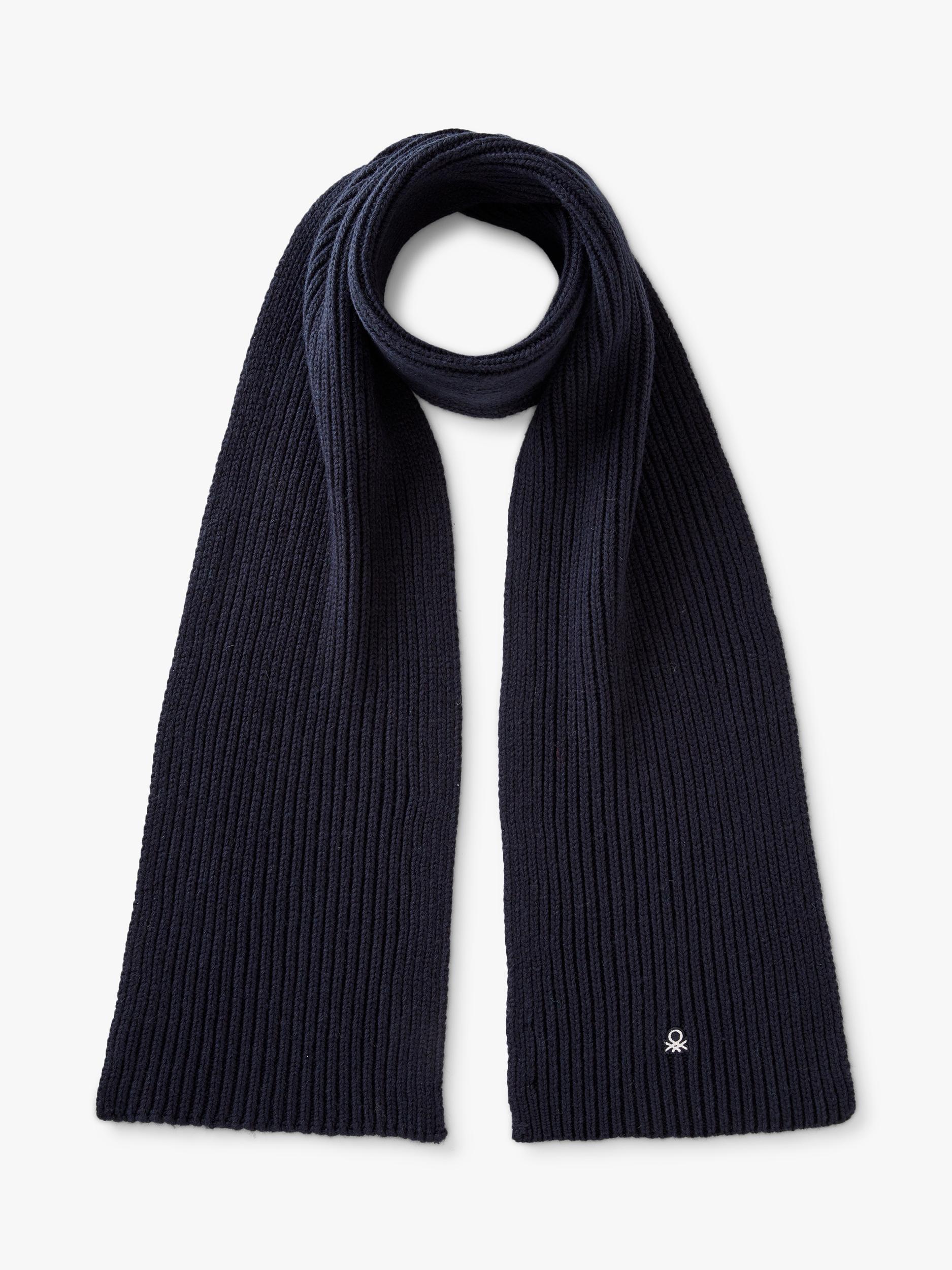 Benetton plain wool blend knitted scarf, UK version