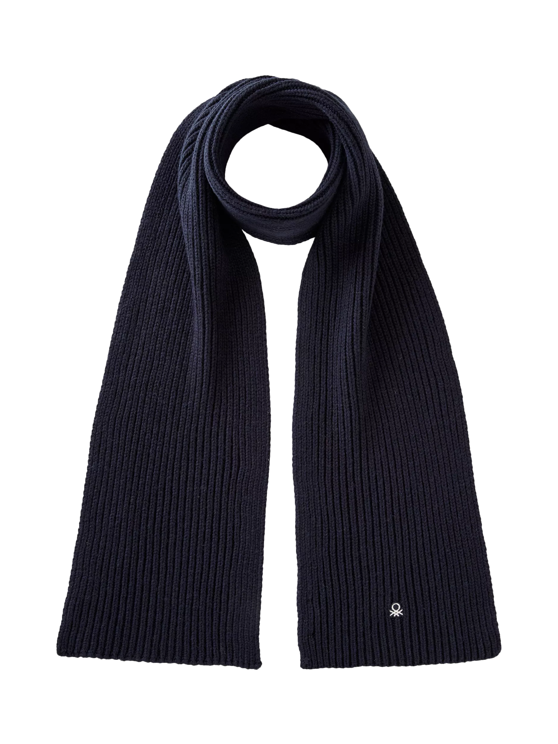 Benetton Wool Blend Knitted Scarf, Blue