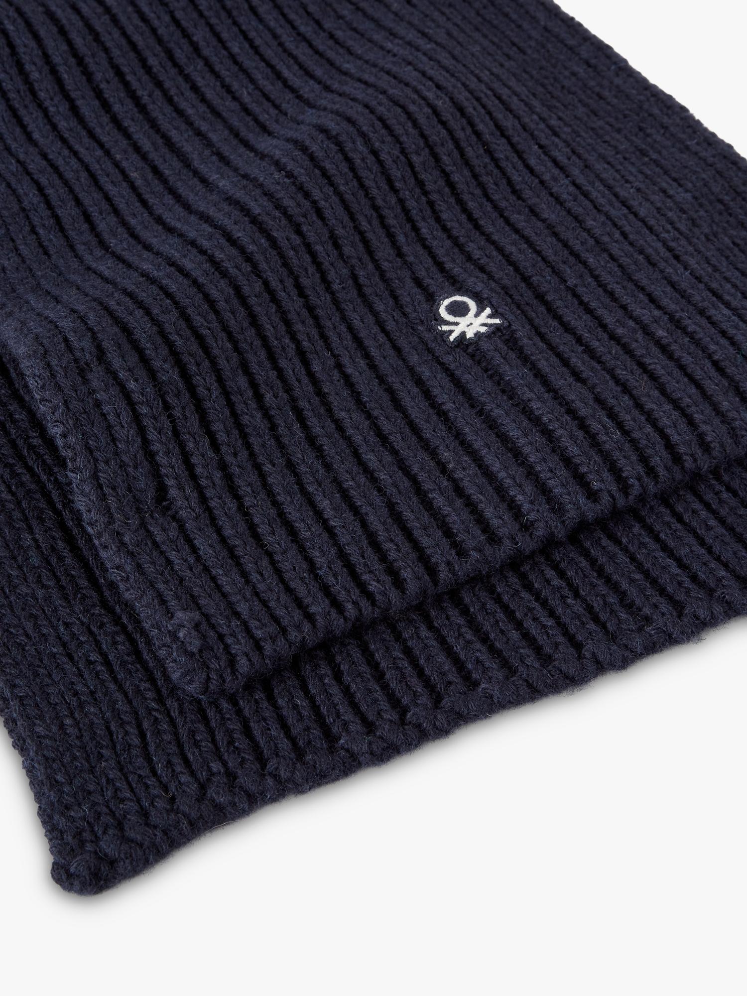 Benetton plain wool blend knitted scarf, UK version