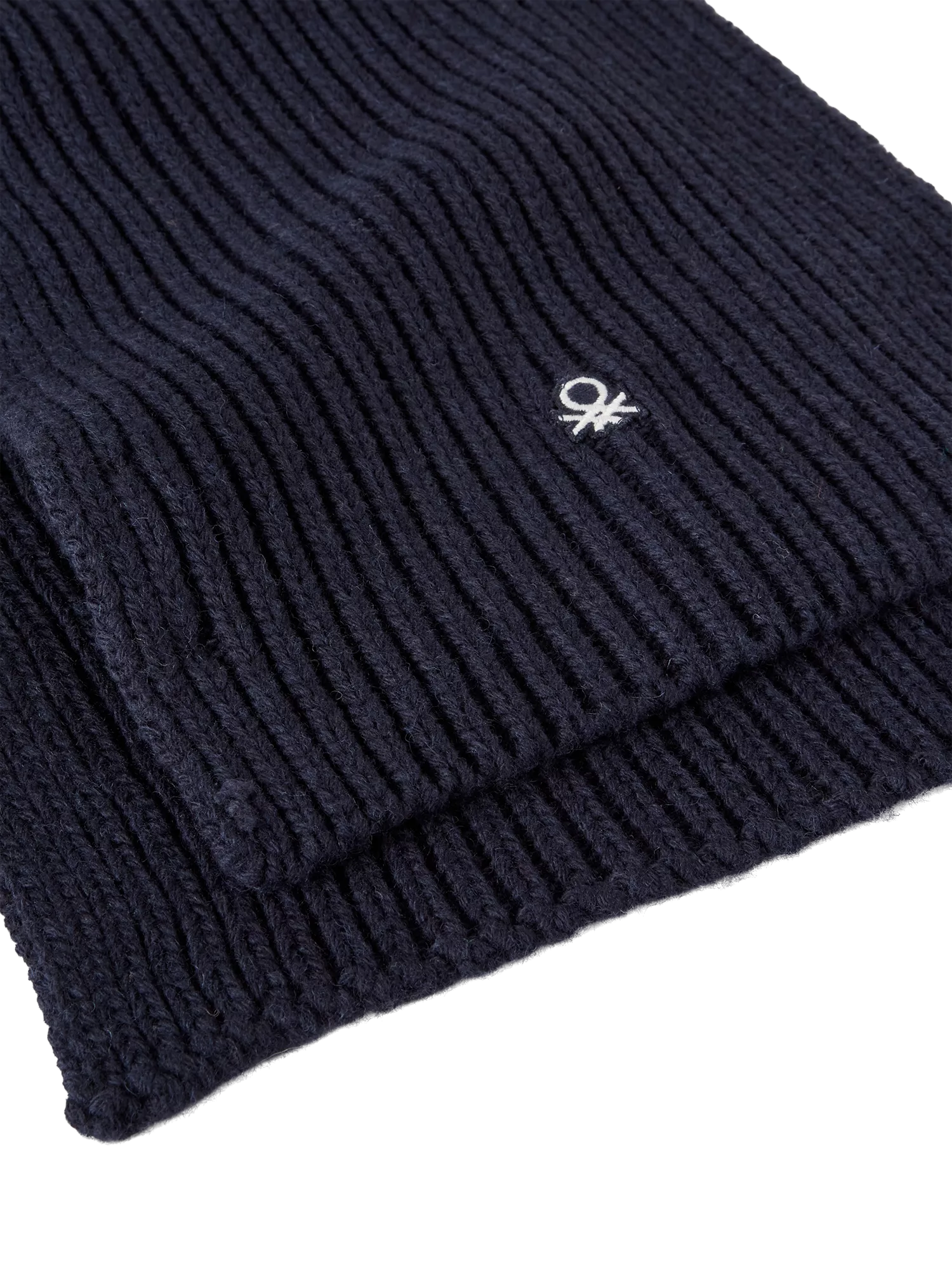 Benetton plain wool blend knitted scarf, UK version