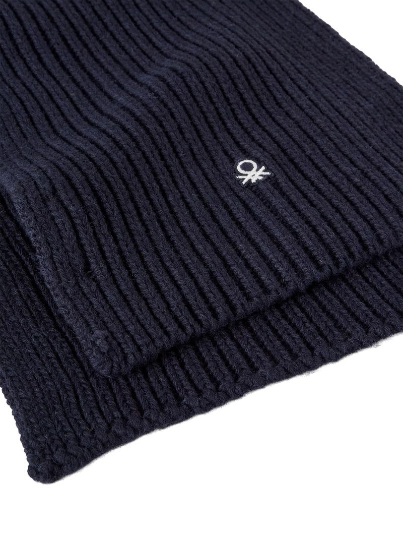 Benetton plain wool blend knitted scarf, UK version