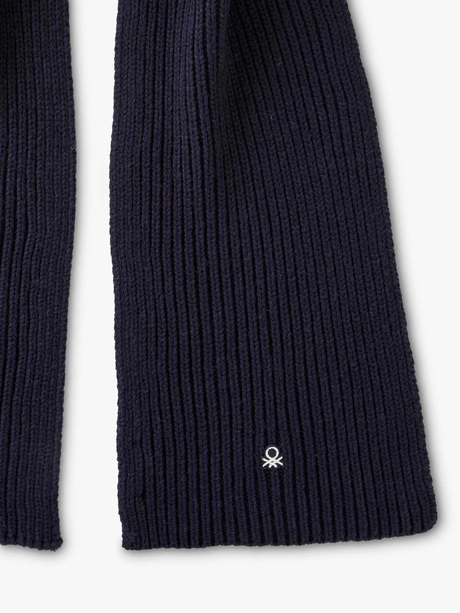 Benetton plain wool blend knitted scarf, UK version