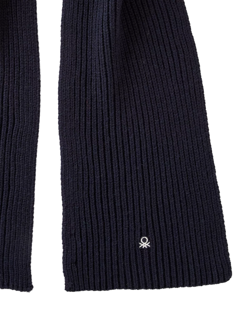 Benetton plain wool blend knitted scarf, UK version