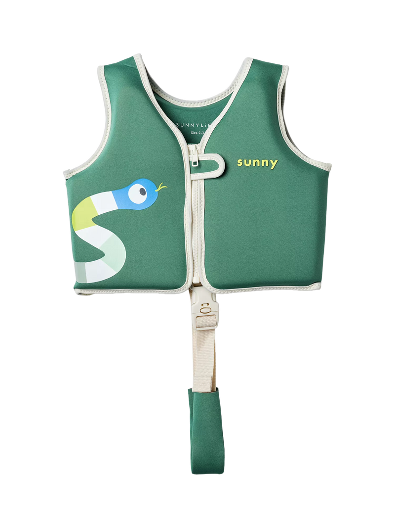 Sunnylife Into The Jungle swim vest for kids, green - British product