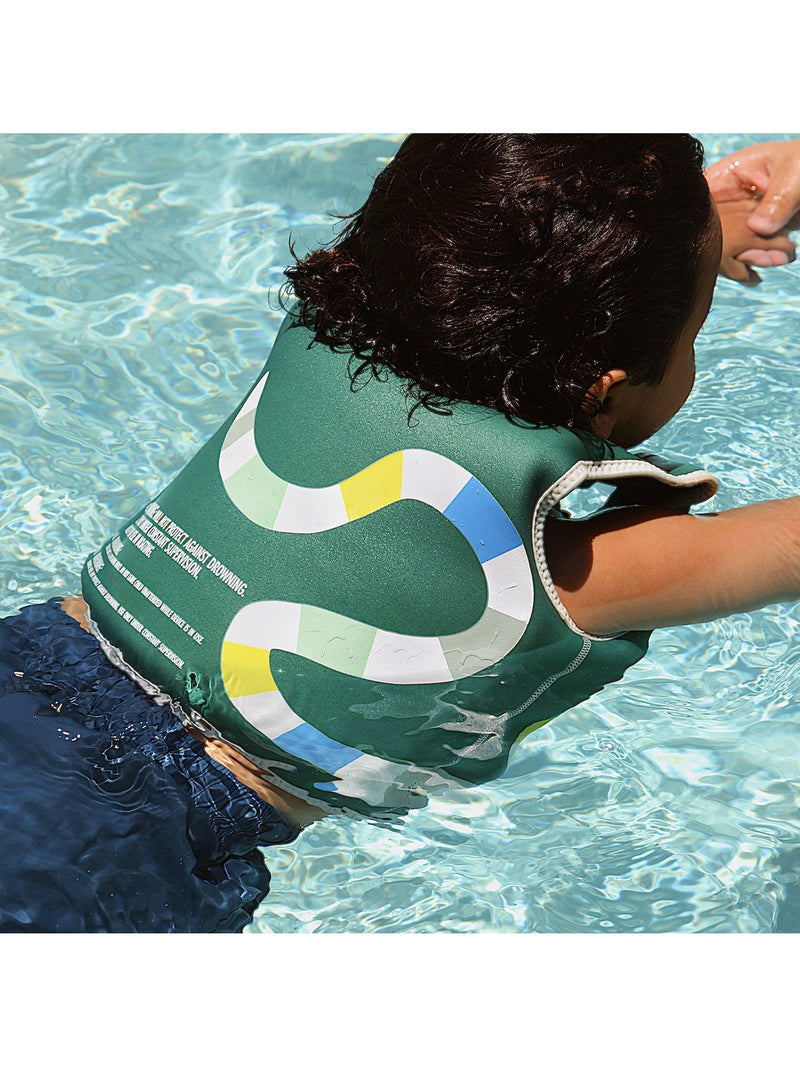 Sunnylife Into The Jungle swim vest for kids, green - British product