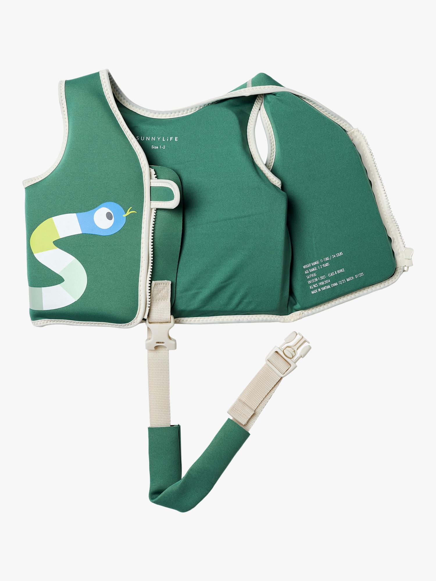 Sunnylife Into The Jungle swim vest for kids, green - British product