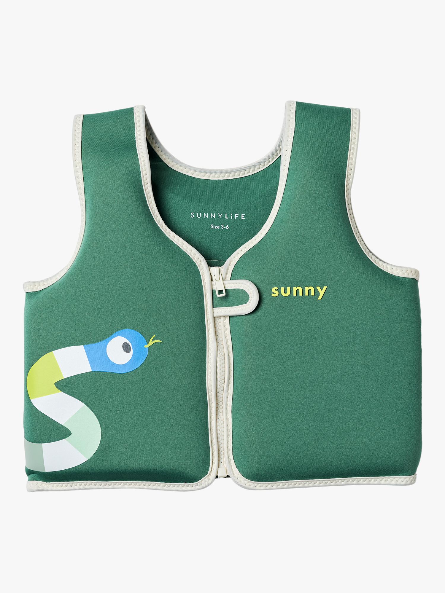 Sunnylife Into The Jungle swim vest for kids, green - British product