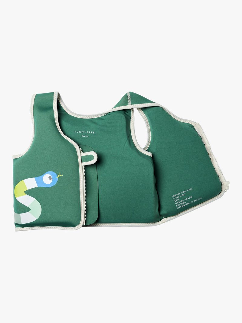 Sunnylife Into The Jungle swim vest for kids, green - British product