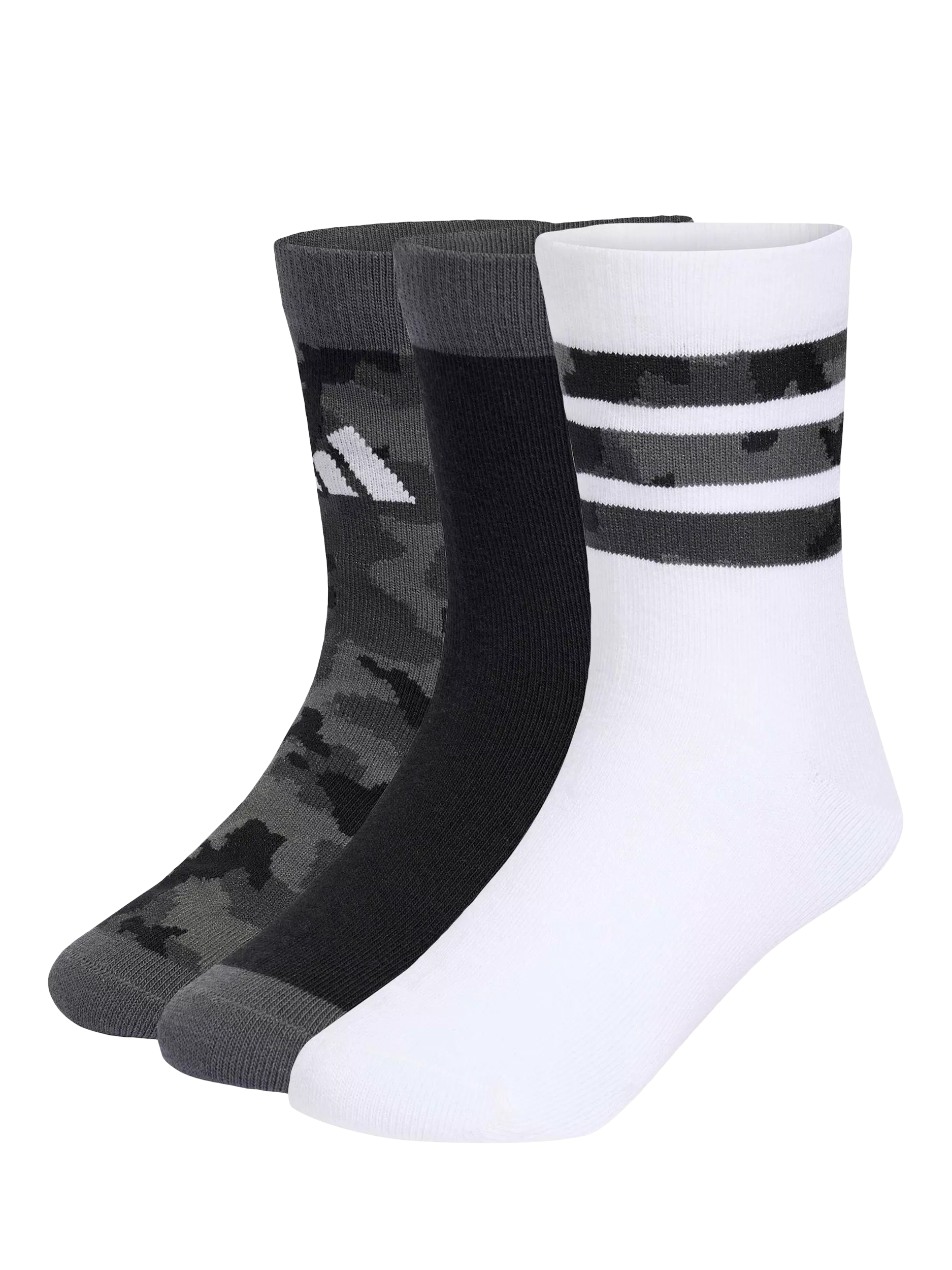 adidas kids ankle socks 3-pack camo and stripe, imported from the UK