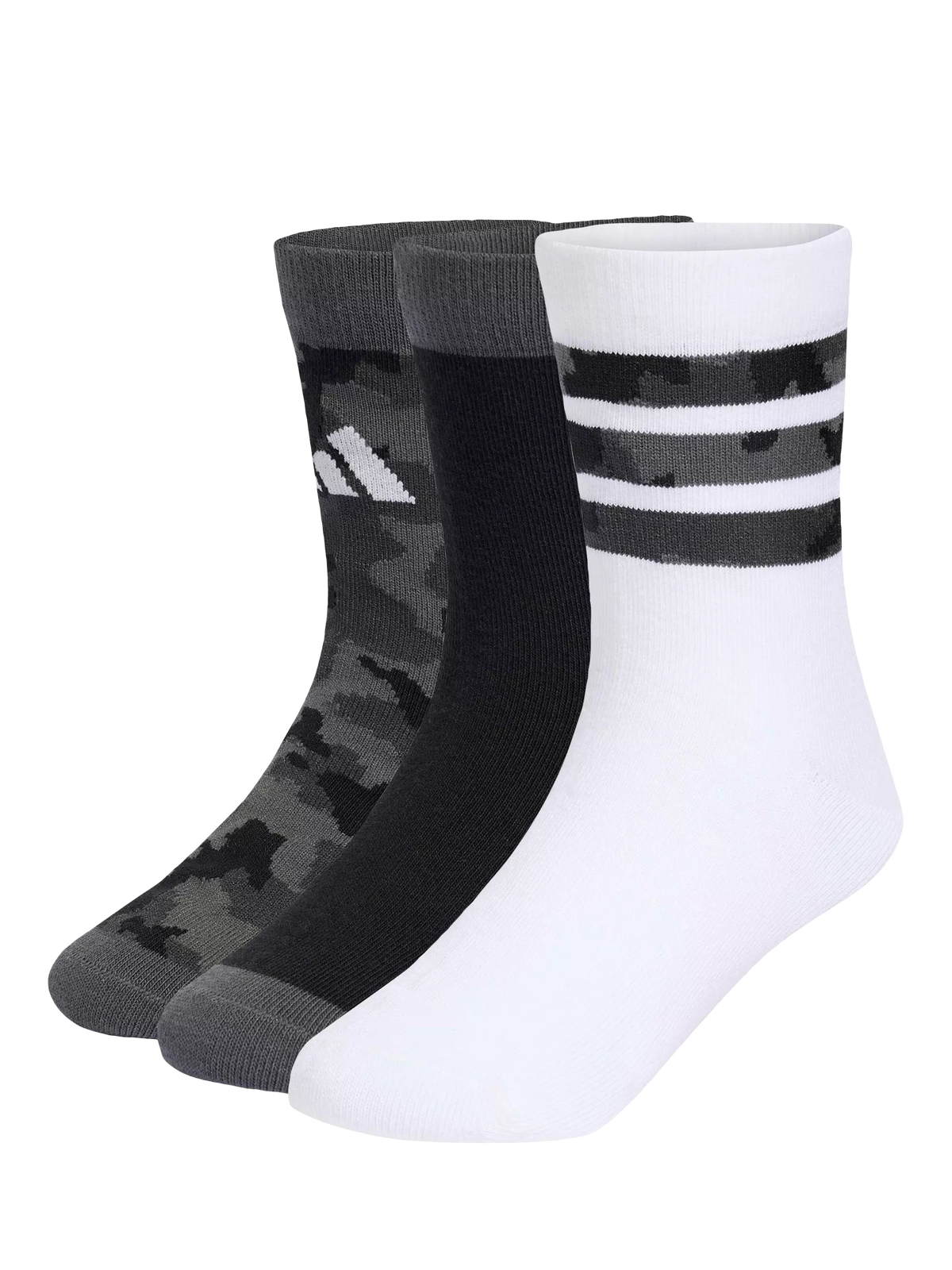 adidas kids ankle socks 3-pack camo and stripe, imported from the UK