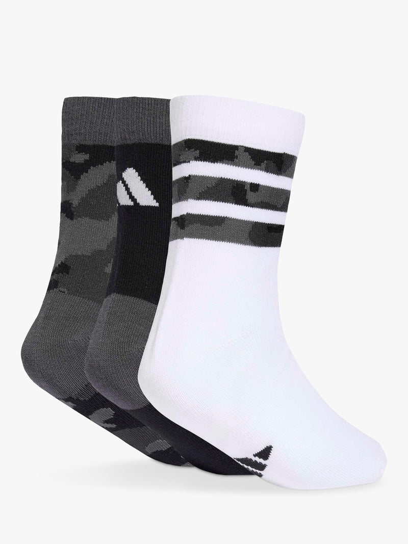 adidas kids ankle socks 3-pack camo and stripe, imported from the UK