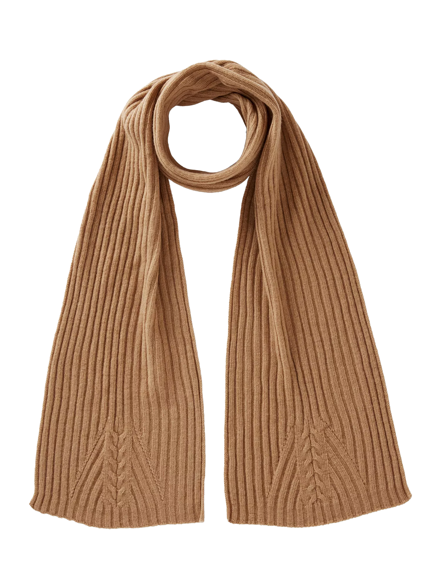 Benetton Flat Ribbed Wool Rich Scarf