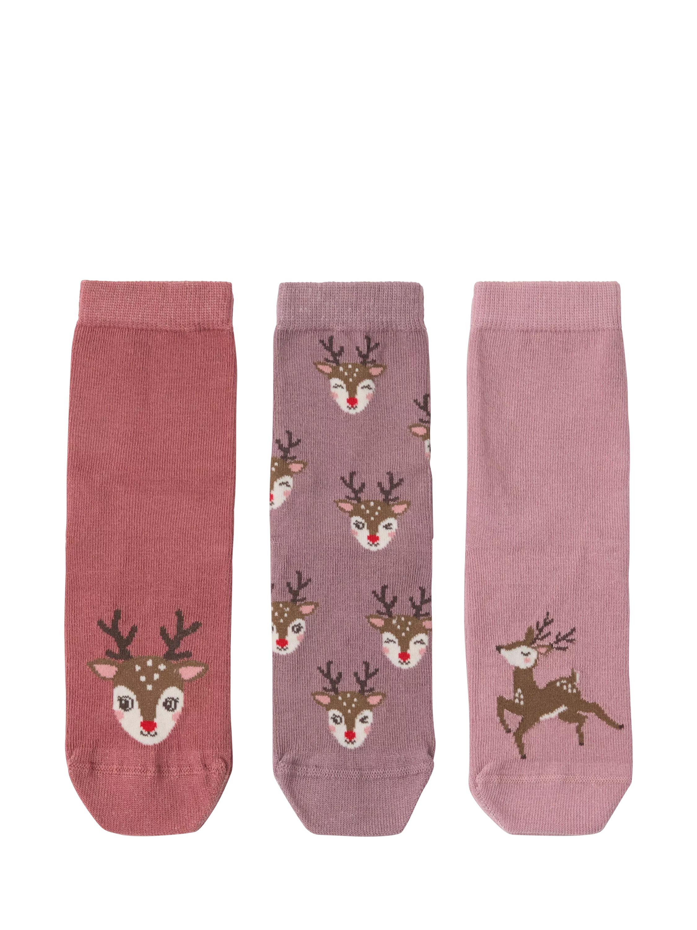 Lindex reindeer anti-slip socks pack of 3, imported from the UK