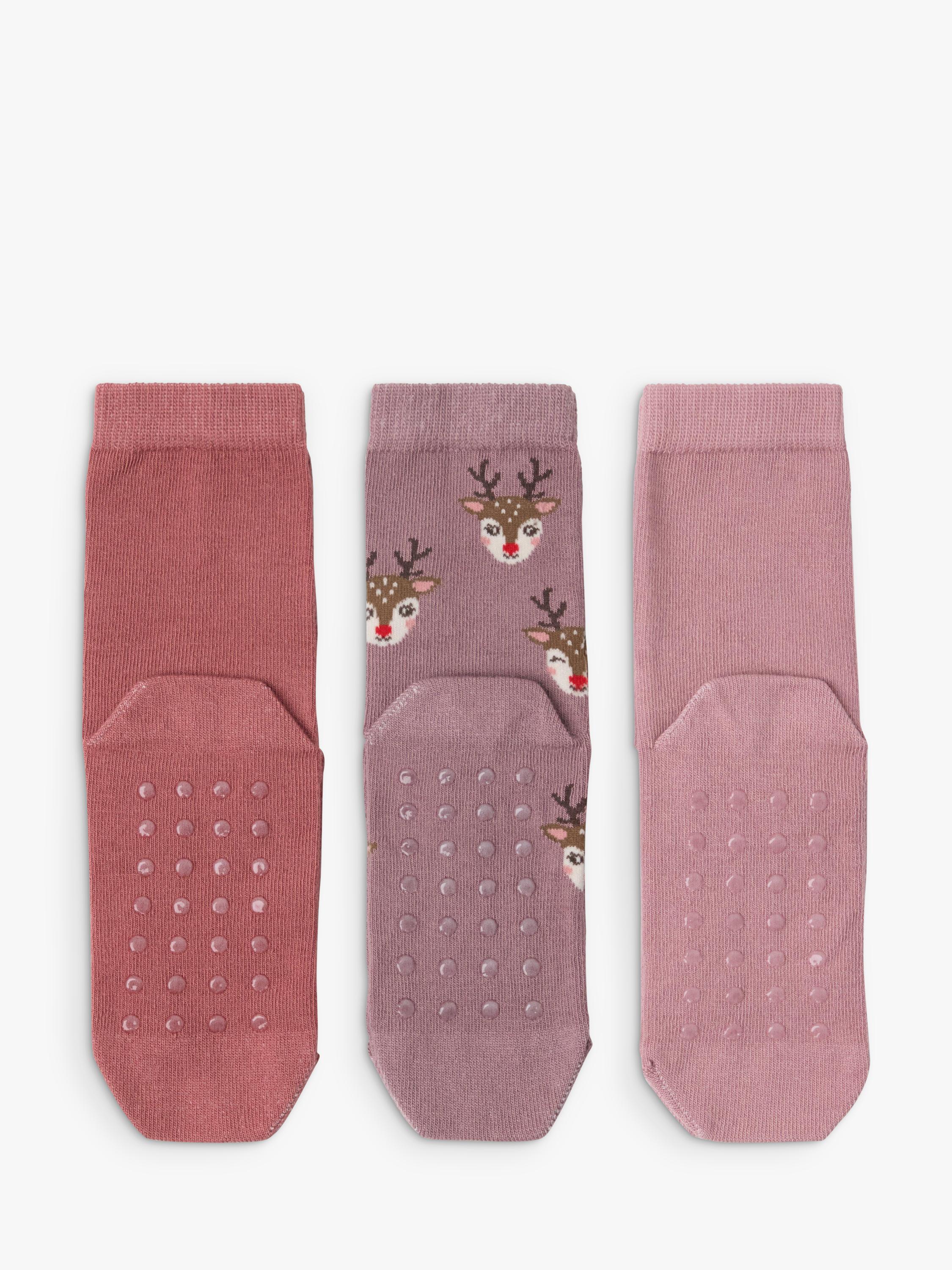 Lindex reindeer anti-slip socks pack of 3, imported from the UK