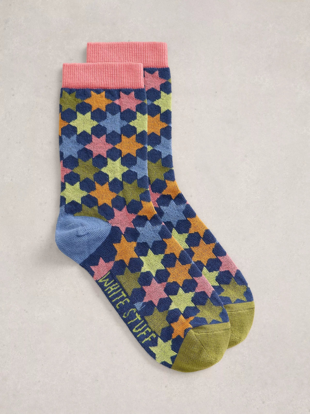 White Stuff star ankle socks blue multi, UK version