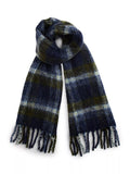 Tommy Hilfiger blue multi check wool blend scarf, imported from the UK