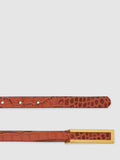 Reiss Bronya mock croc leather belt tan (British brand)