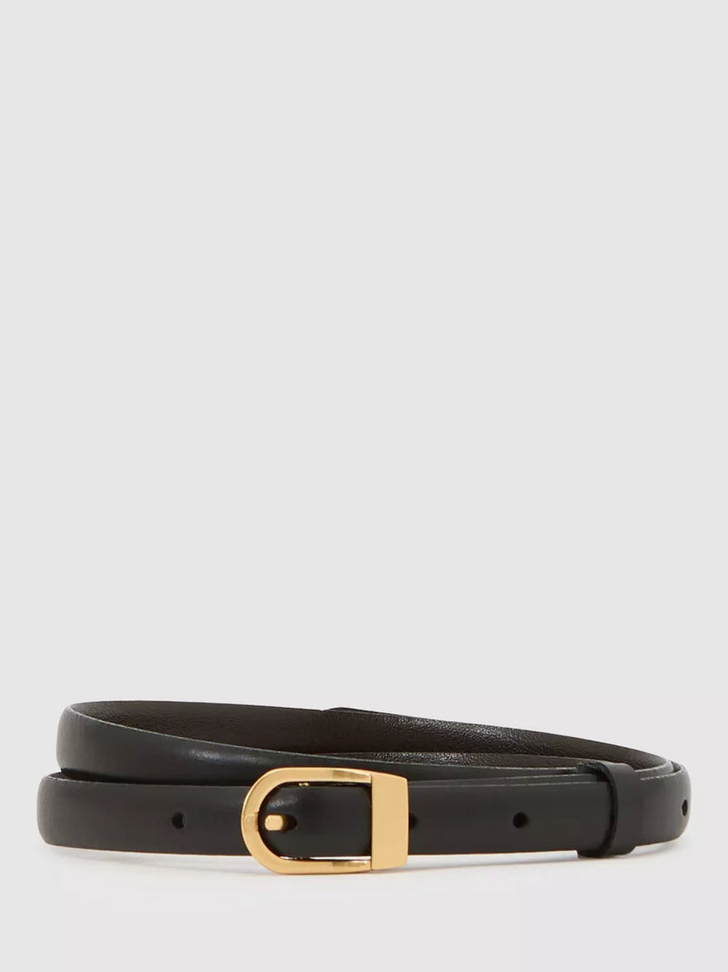 Reiss Mila D-Buckle pure leather belt regular width (British brand)