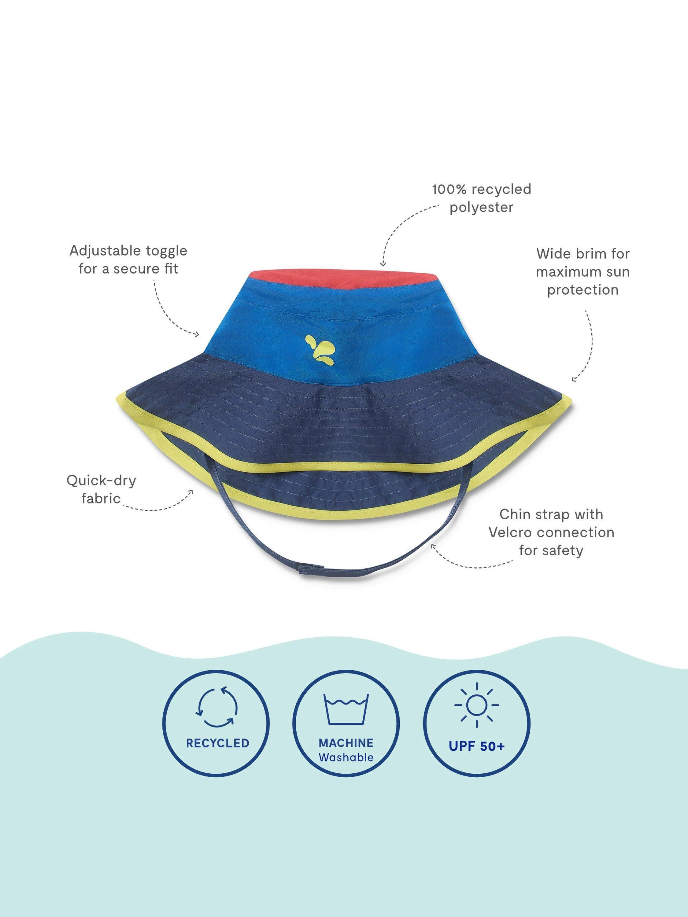Muddy Puddles kids colour block sun hat - British product