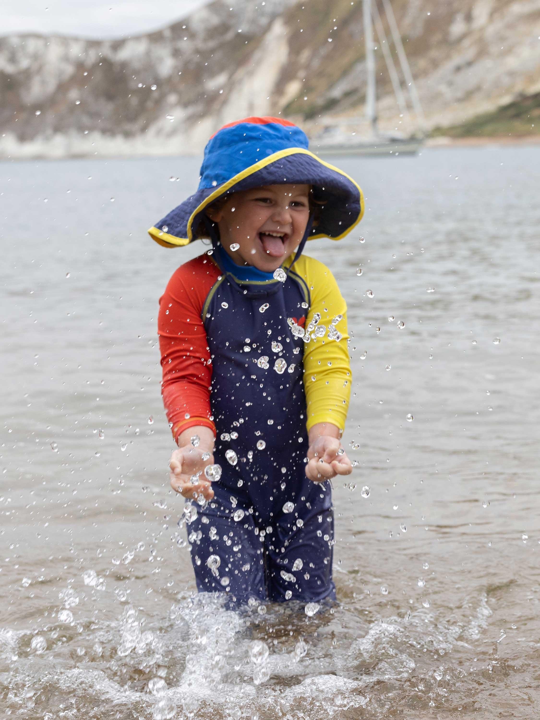 Muddy Puddles kids colour block sun hat - British product