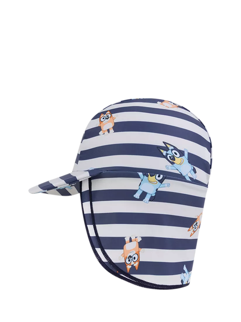 Swim Essentials baby sun hat Bluey print black striped - British product