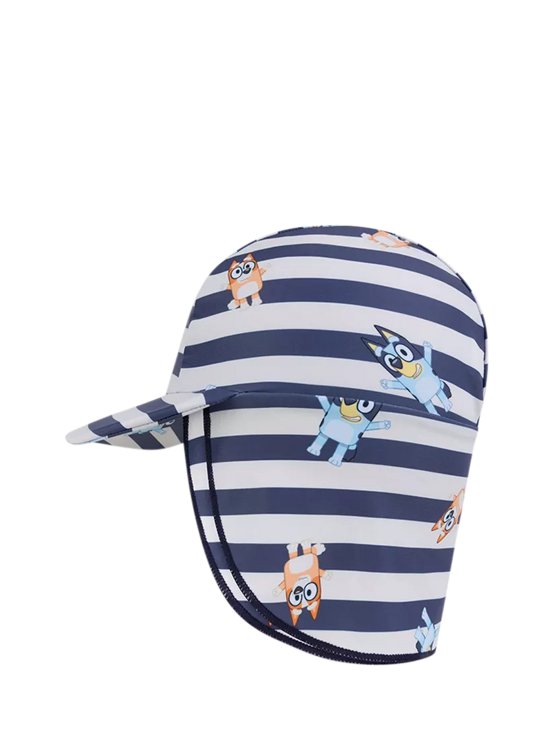 Swim Essentials baby sun hat Bluey print black striped - British product