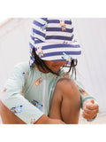 Swim Essentials baby sun hat Bluey print black striped - British product