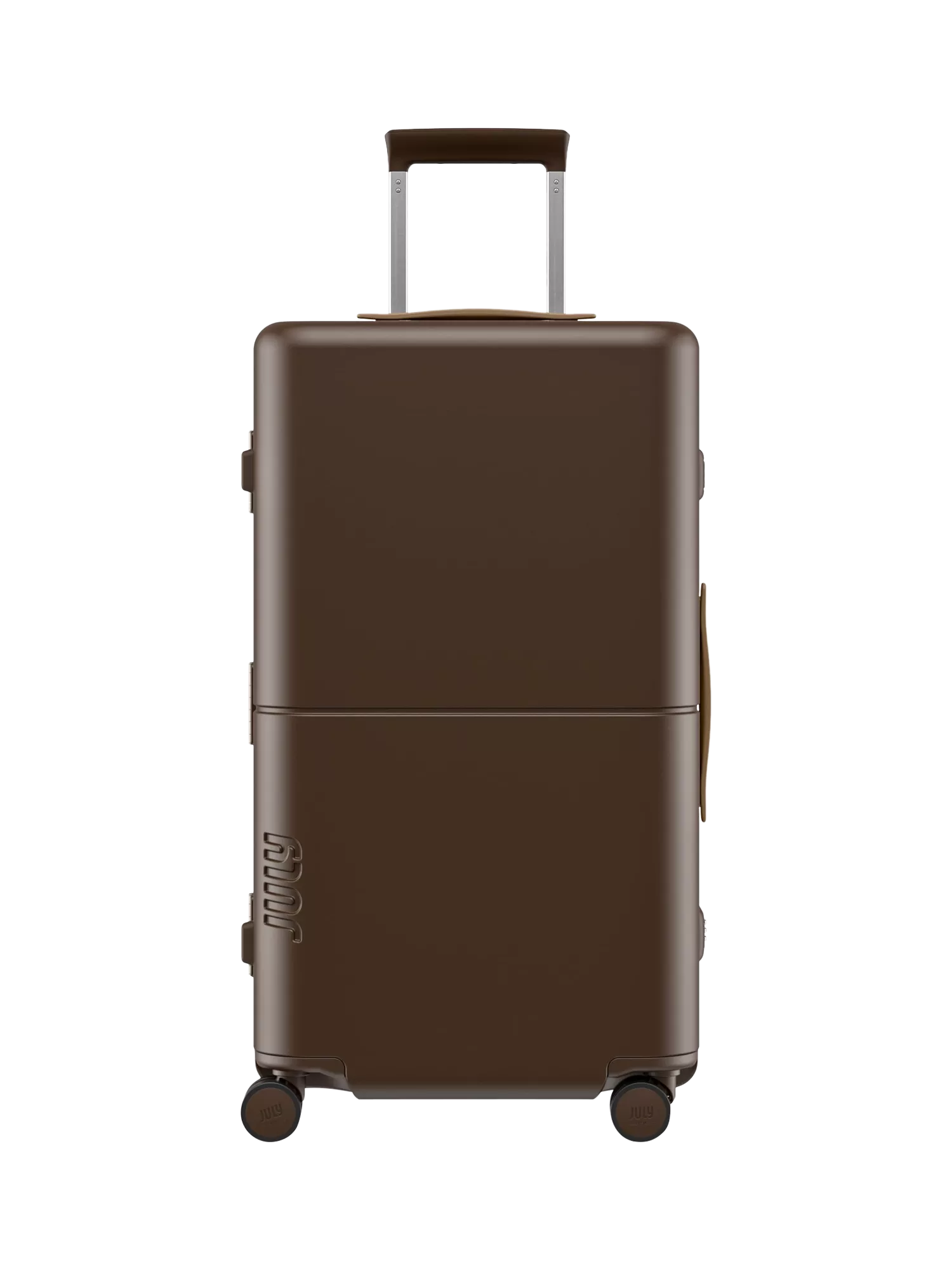 July Checked Trunk Leather 4-Wheel 72cm Large Suitcase