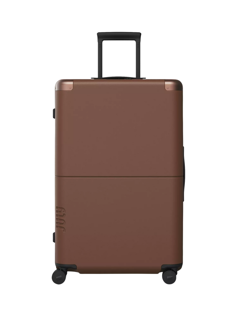 July Checked Plus 4-Wheel 77cm Large Suitcase, Dark Brown, One Size