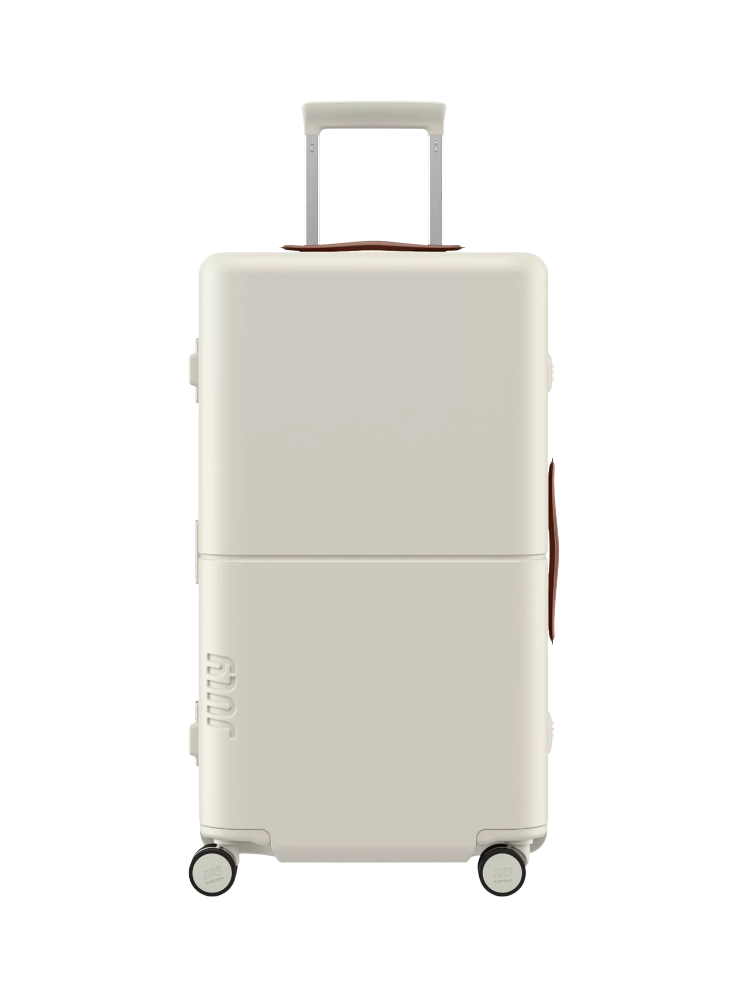 July Checked Trunk Leather 4-Wheel 72cm Large Suitcase