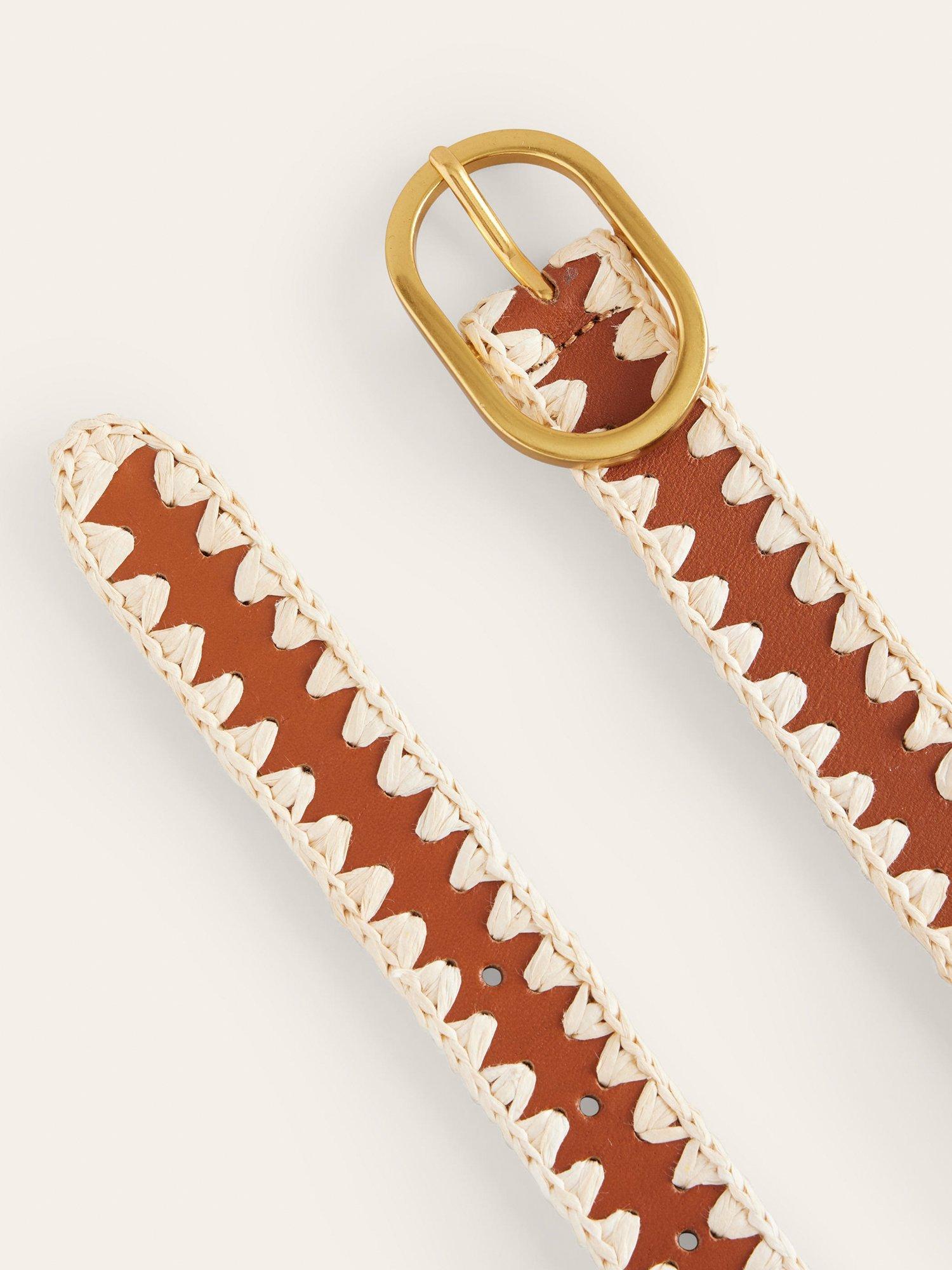 Boden woven leather whipstitch belt - British product