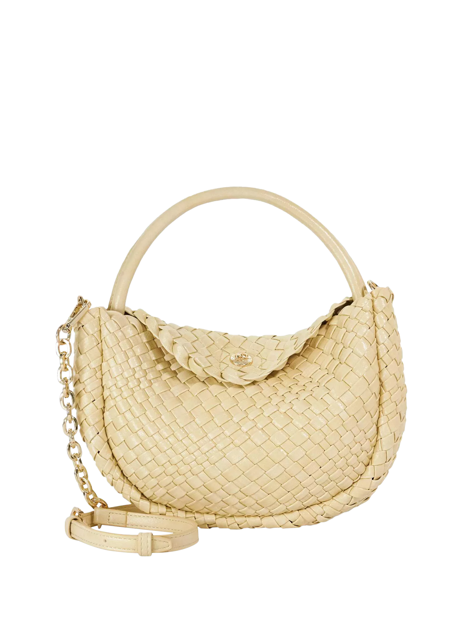 Dune London woven grab bag in yellow (British brand)