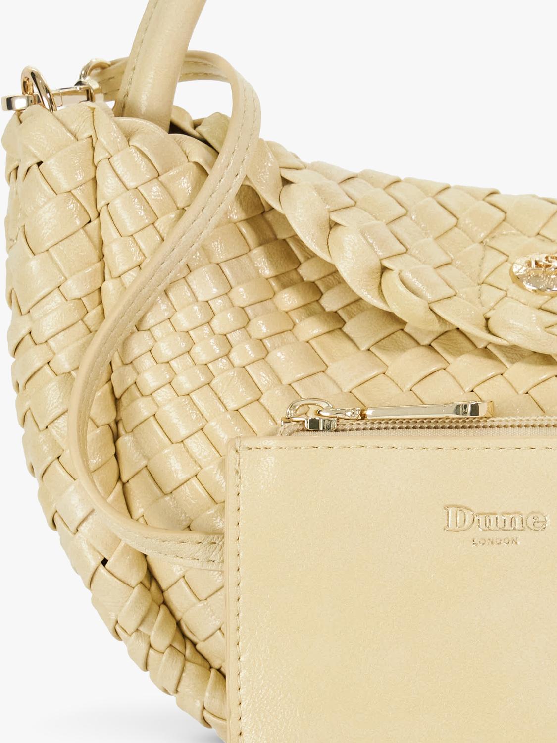 Dune London woven grab bag in yellow (British brand)