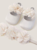 Monsoon baby corsage booties and headband set (British brand)