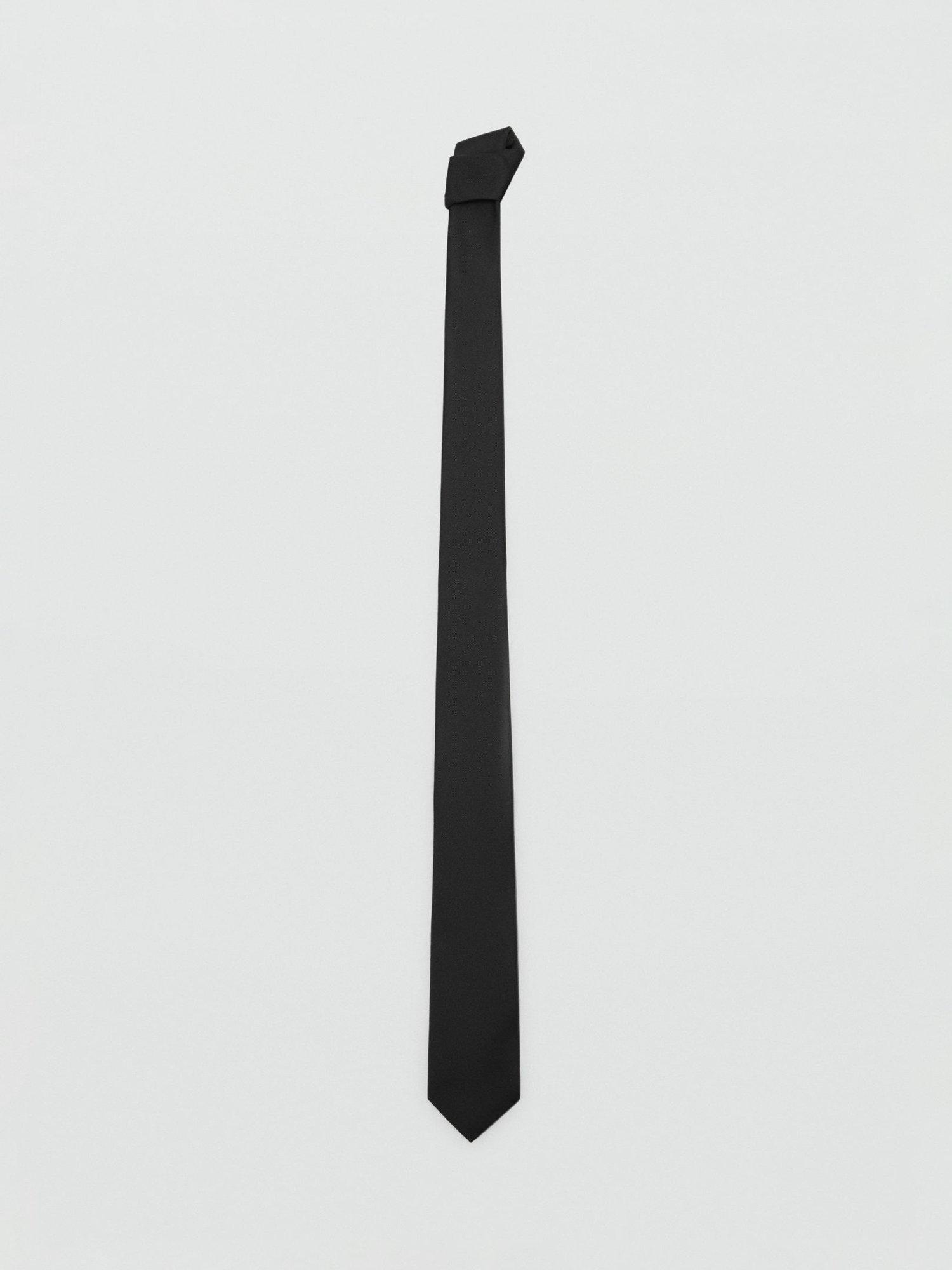 Mango plain black tie 6cm (British brand)