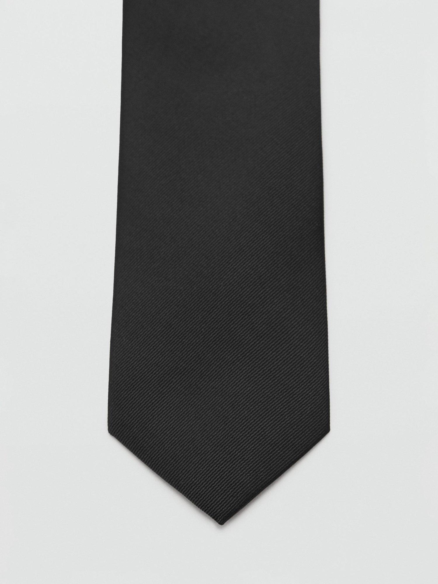 Mango plain black tie 6cm (British brand)