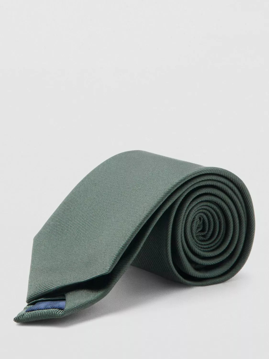 Mango basic silk blend tie in green - British product