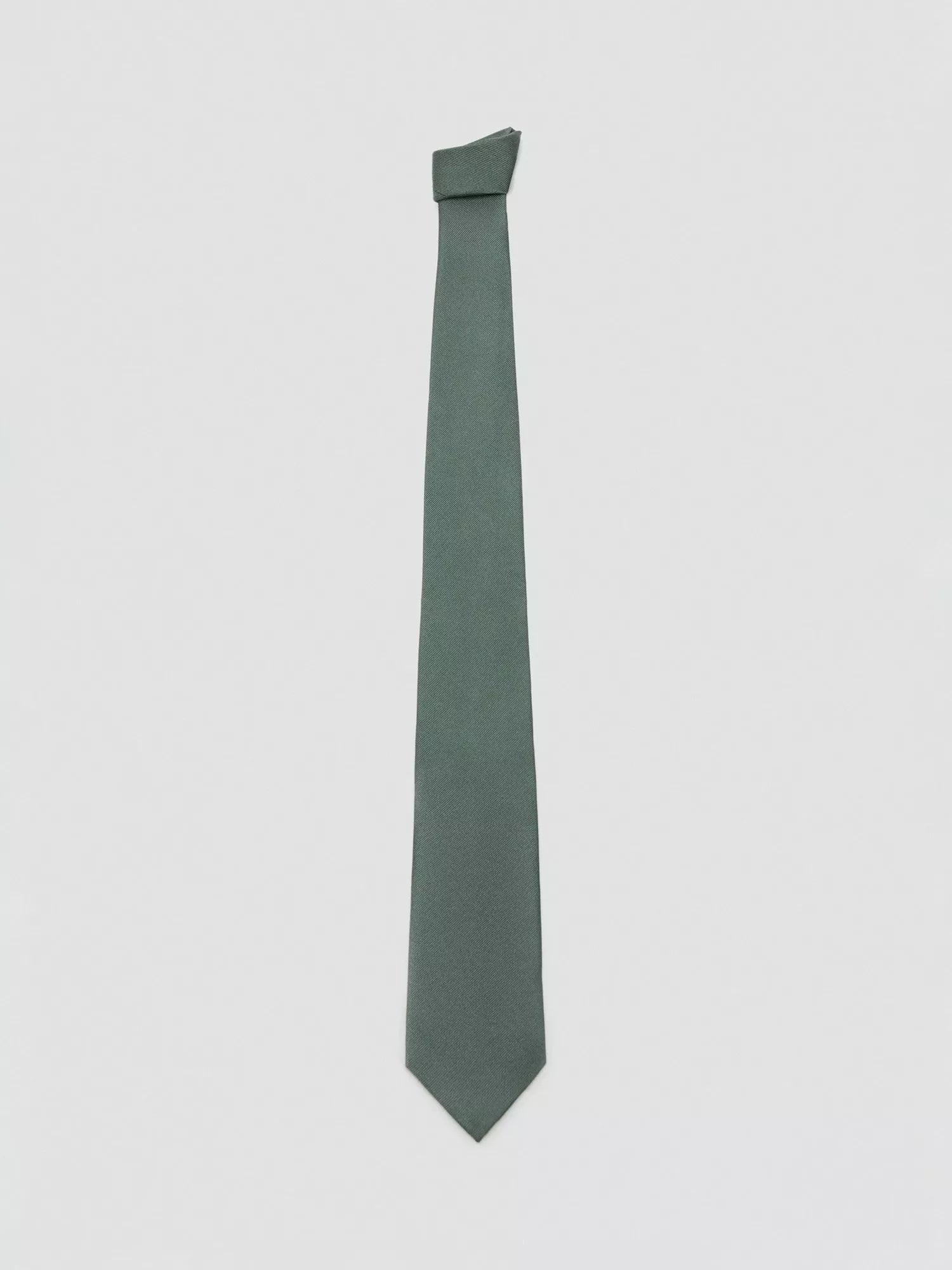 Mango basic silk blend tie in green - British product