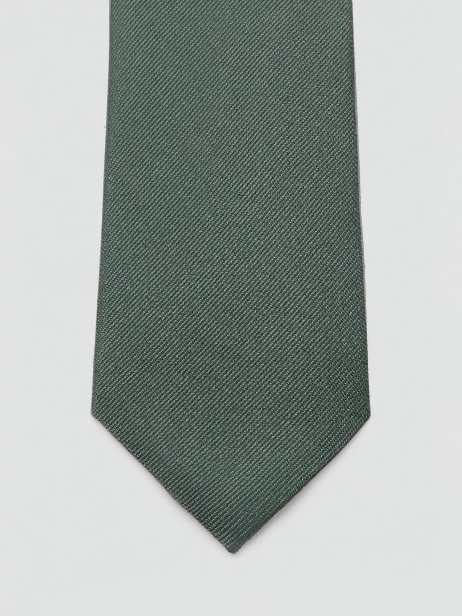 Mango basic silk blend tie in green - British product